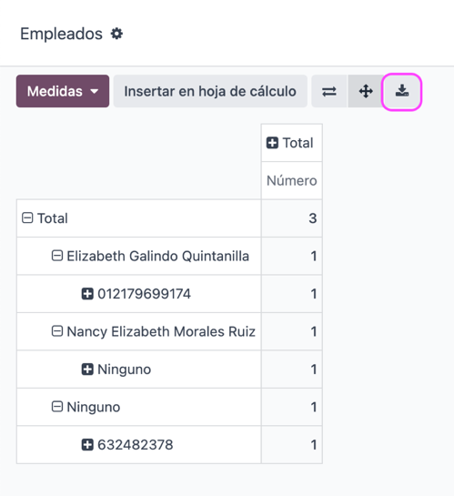 Exportación de tabla dinámica - paso 1