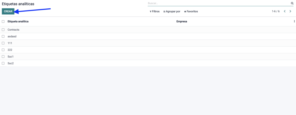 Crear etiqueta analítica