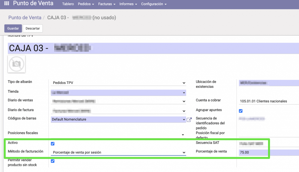 Configuración de facturación automática