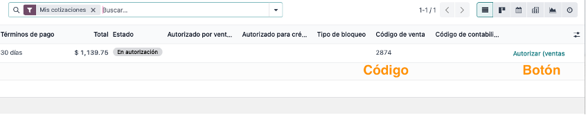 Ventas en autorización con opciones de desbloqueo