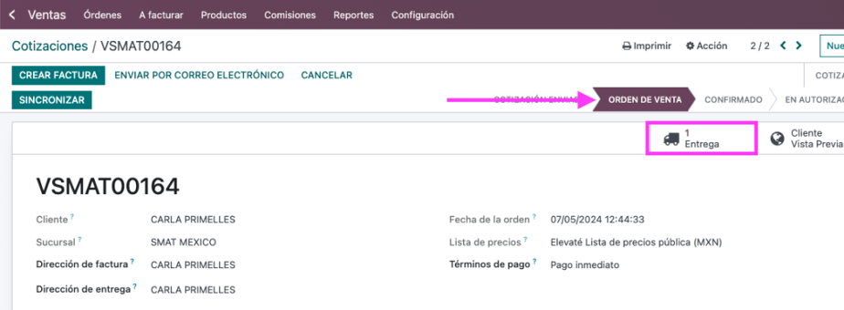 Orden de venta confirmada