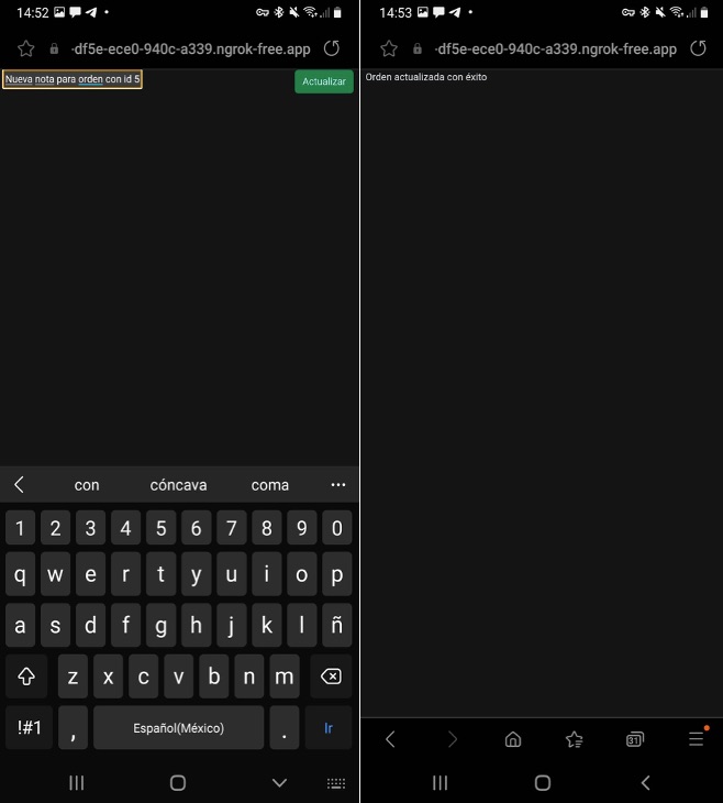 Ingresar la nueva nota desde la app