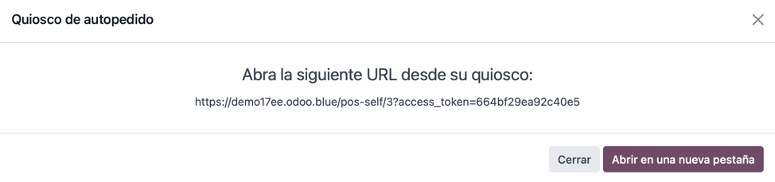 URL del quiosco para clientes