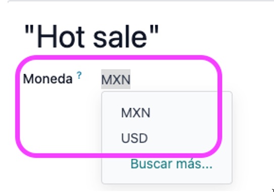 Configurar nombre y moneda