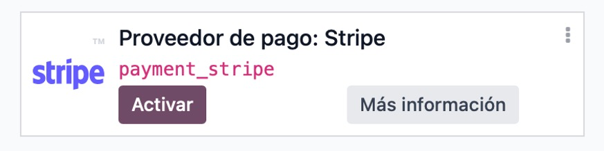 Instalación del módulo payment_stripe
