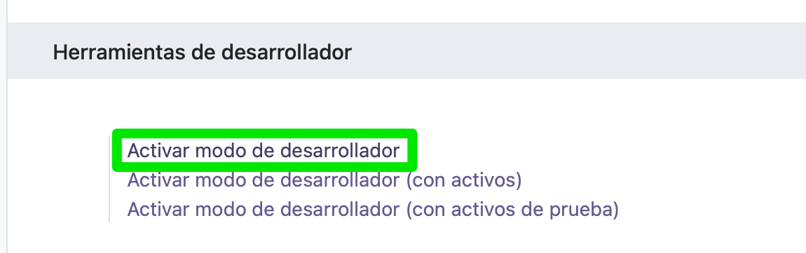 Activar modo desarrollador en Ajustes