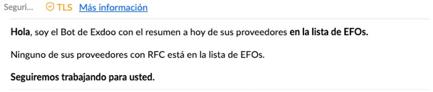 Reporte sin proveedores EFO