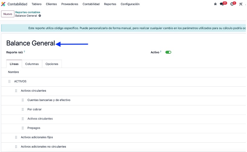 Editar reporte existente