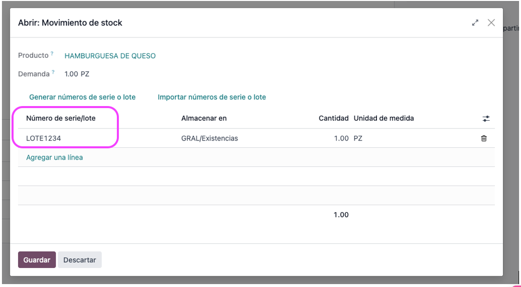 Asistente para asignar varios lotes a una entrada