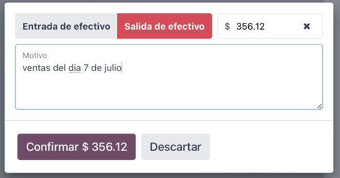 Wizard de salida de efectivo